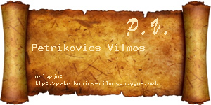 Petrikovics Vilmos névjegykártya