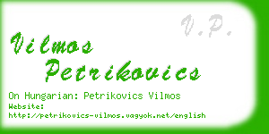 vilmos petrikovics business card